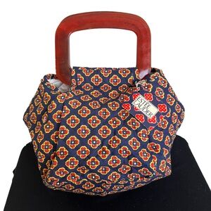 Vintage Estée Lauder Country Hobo Bag – Floral Print – Retro Red Handle